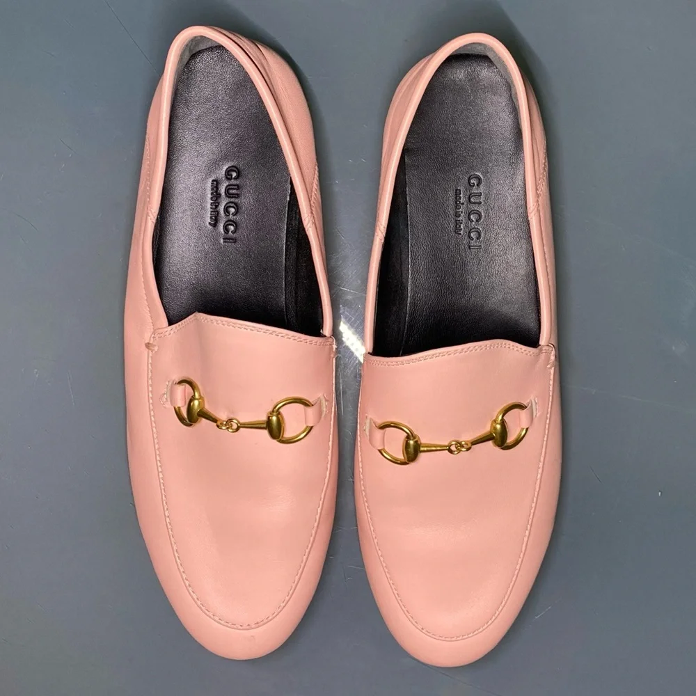 Gucci convertible Pink Brixton Leather loafers Size 37 - Picture 2 of 9